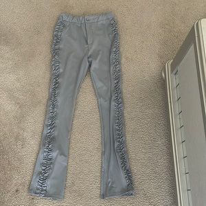 Teal Slit High Waisted  Pants